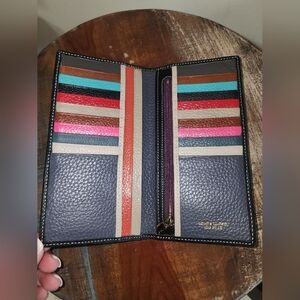 Genuine Leather Vera Pelle Multi Color Bi Fold Wallet Card Holder Black